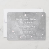 De roze Bladerstructuur van het hart slaat de datu Save The Date (Achterkant)