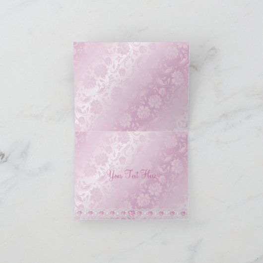 De roze Bloem & de Boog danken u kaarden Bedankkaart (Binnen)