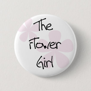 De Roze Bloemen Bloemenmeisje van de pastelkleur Ronde Button 5,7 Cm