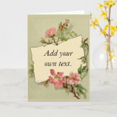 De roze Bloemen Groene Achtergrond van de kaart (Gele Bloem)