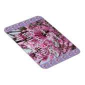 De roze Blossom Nadruk op het Joy Citaat Magnet Magneet (Rechterzijde)