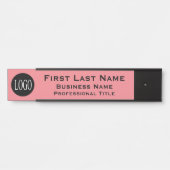 De roze Blush van de Kantoor van uw bedrijf Logo Deurbordje (Voorkant)