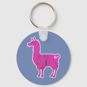 De roze BontSleutelhanger van de Lama Sleutelhanger