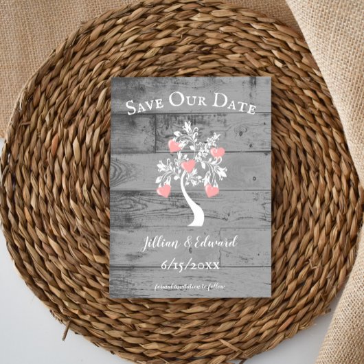 De roze Boom van Harten sparen de Datum aankondigi Aankondiging