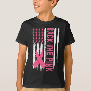 De Roze Borstkanker Bewustzijn USA Vlag Roze Rib T-shirt