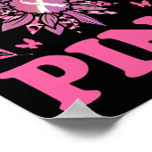 De Roze Borstkanker Bewustzijn Zonnebloem Vrouwen  Poster (Hoek)