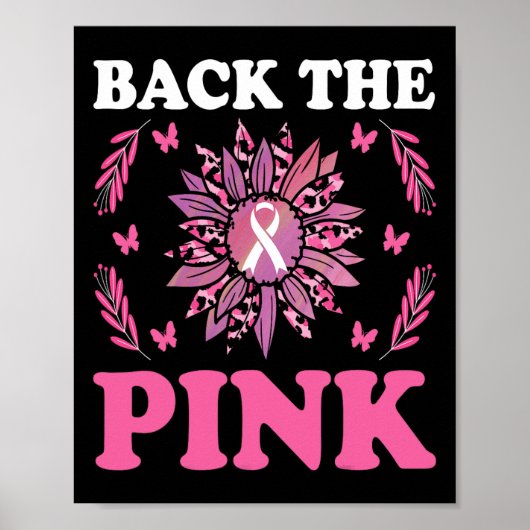 De Roze Borstkanker Bewustzijn Zonnebloem Vrouwen  Poster (Voorkant)
