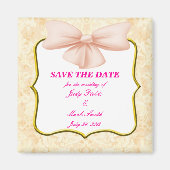 De roze Bow bewaart de Datum Magnet (Voorkant)