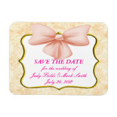 De roze Bow bewaart de Datum Magnet Magneet (Horizontaal)