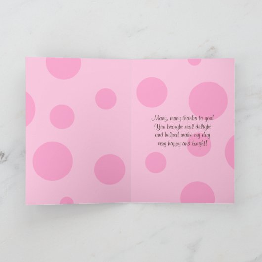 De roze Bruine Knuppel Mitzvah van het Lint van de Bedankkaart (Binnen)