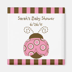 De roze & Bruine Magneet van het Baby shower van