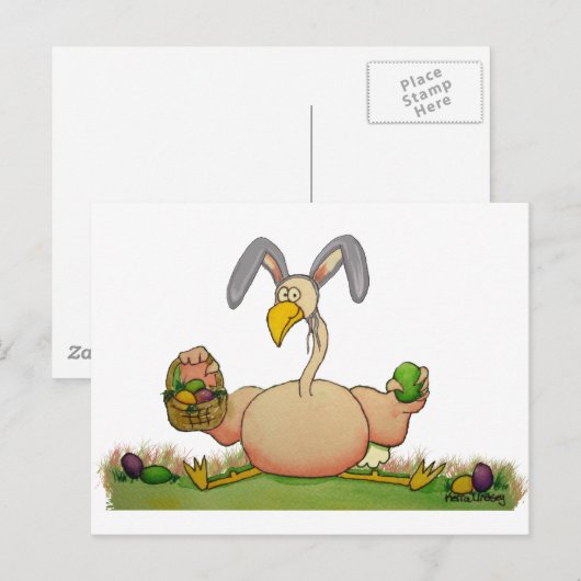 De roze Capricieuze Vogel van de Flamingo als Feestdagenkaart (Voorkant / Achterkant)