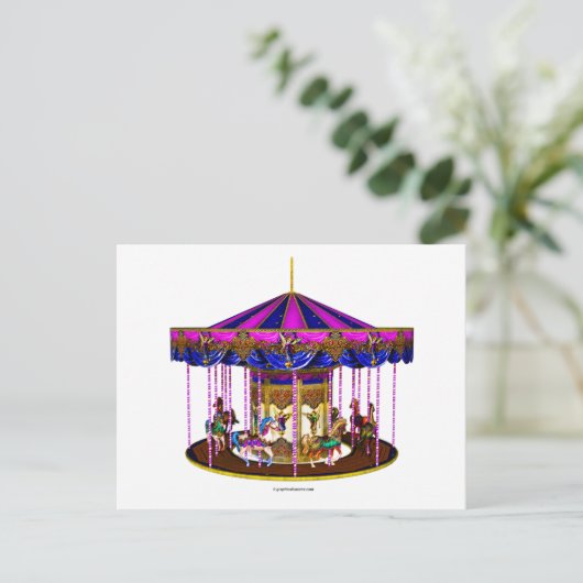 De roze carrousel briefkaart (Staand voorkant)