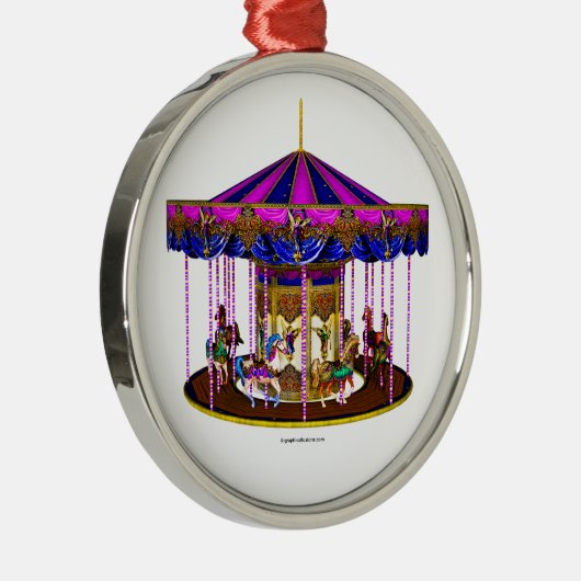 De roze carrousel metalen ornament (Rechts)