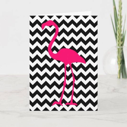 De roze Chevron van de Flamingo dankt u Bedankkaart (Voorkant)
