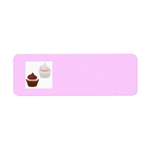 DE ROZE CHOCOLADE CUPCAKES VAN DE VANILLE ETIKET