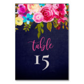 De roze cijfers van de Floral Bindingstabel Dubbel Kaart (Achterkant)