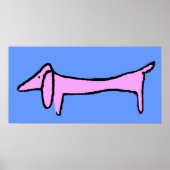 De roze dachshund poster (Voorkant)