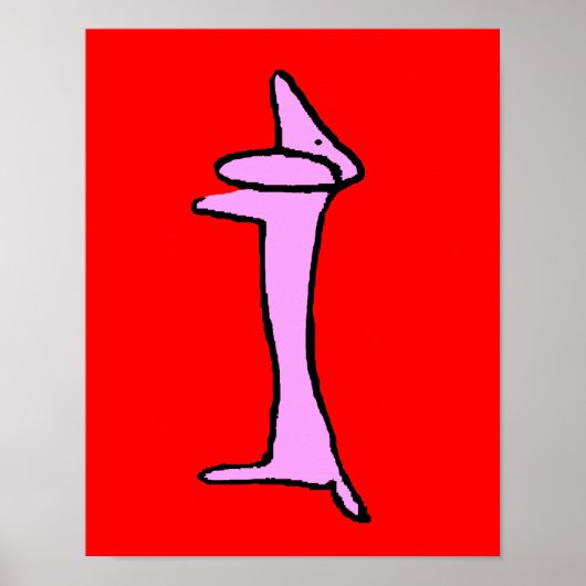 De roze dachshund poster (Voorkant)