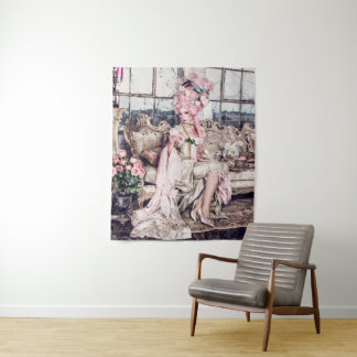 De roze dame wandkleed