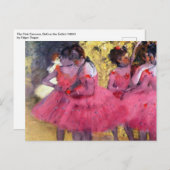 De roze dansers voor de ballet van Edgar Degas Briefkaart (Voorkant / Achterkant)