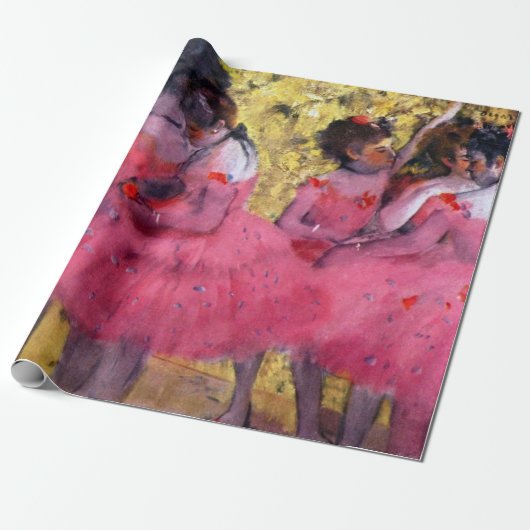 De roze dansers voor de ballet van Edgar Degas Cadeaupapier (Uitgerold)