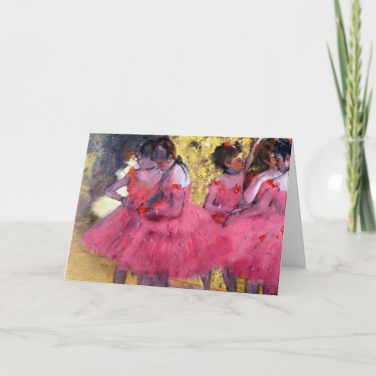 De roze dansers voor de ballet van Edgar Degas Kaart (Voorkant)
