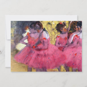 De roze dansers voor de ballet van Edgar Degas Kaart