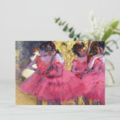 De roze dansers voor de ballet van Edgar Degas Kaart (Staand voorkant)