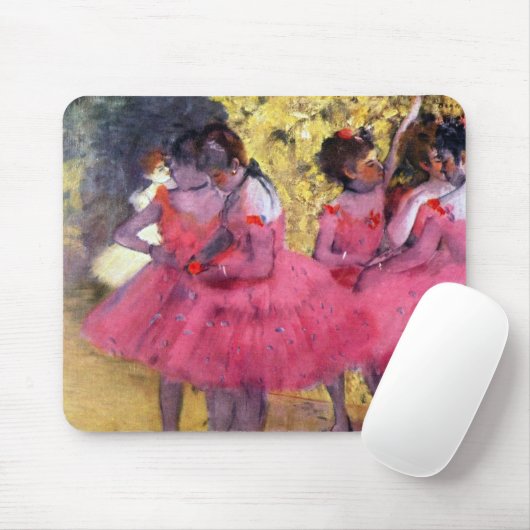 De roze dansers voor de ballet van Edgar Degas Muismat (Met muis)