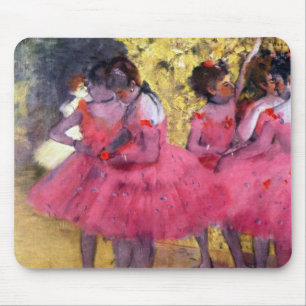 De roze dansers voor de ballet van Edgar Degas Muismat