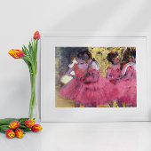 De roze dansers voor de ballet van Edgar Degas Poster