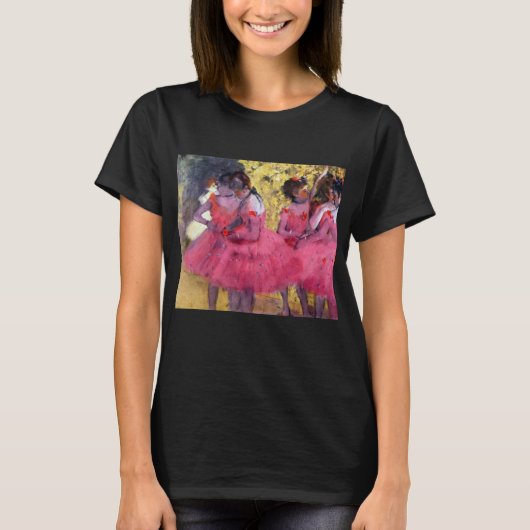 De roze dansers voor de ballet van Edgar Degas T-shirt (Voorkant)