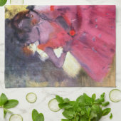 De roze dansers voor de ballet van Edgar Degas Theedoek (Gevouwen)