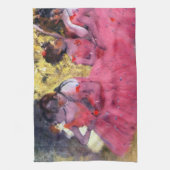 De roze dansers voor de ballet van Edgar Degas Theedoek (Verticaal)