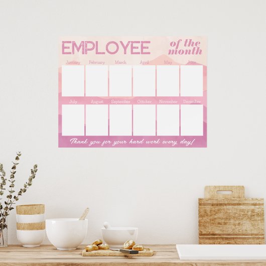 De Roze de fotowerknemer van de douane van de maan Poster (Keuken)