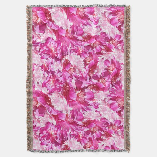 De roze Deken van de Rand van de Bloem van Pioenen (Voorkant Verticaal)