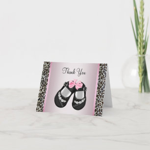 De roze Douche van het Meisje van het Baby van de Bedankkaart