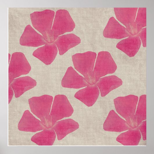 De roze Druk van de Bloem Poster (Voorkant)