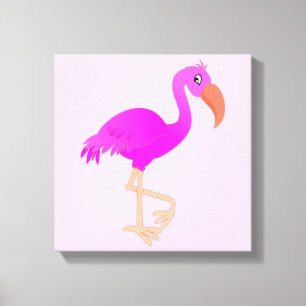 De roze Druk van het Canvas van Flamingo - Uw Kleu
