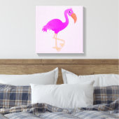 De roze Druk van het Canvas van Flamingo - Uw Kleu (Insitu (Slaapkamer))