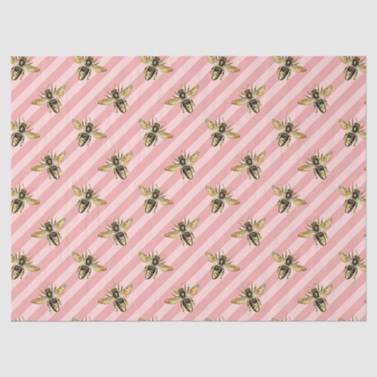 De Roze en Gouden Bij Serie Design 12 Tissuepapier (Voorkant)