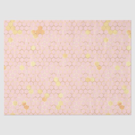 De Roze en Gouden Bij Serie Design 3 Tissuepapier (Voorkant)