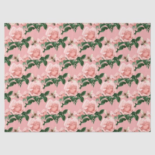 De Roze en Gouden Bij Serie Ontwerp 16 Tissue Papi Tissuepapier (Voorkant)