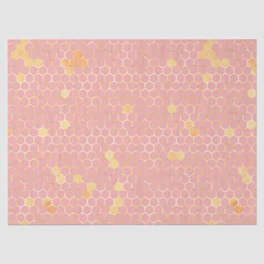 De Roze en Gouden Bij Serie Ontwerp 2 Tissuepapier (Voorkant)