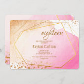 De roze en Gouden Uitnodiging van de Partij van de (Voorkant / Achterkant)