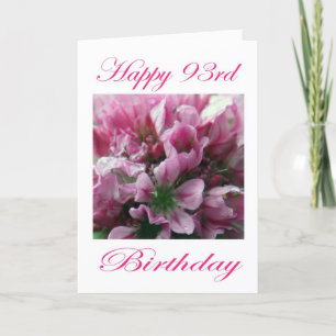 De roze en Groene Gelukkige 93ste Verjaardag van Kaart