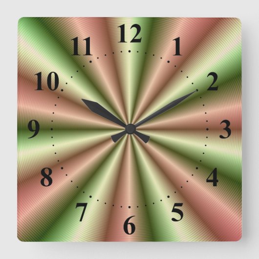 De roze en Groene Geribbelde Klok van de Muur van (Voorkant)