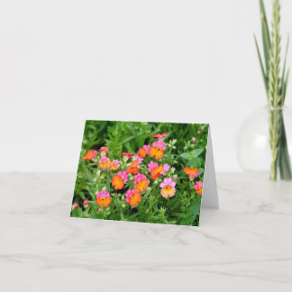 De Roze en Oranje Bloemen van Notecard Kaart