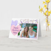 De roze en Paarse Gelukkige Kaart van de (Gele Bloem)